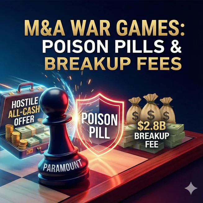 M&A War Games: Poison Pills, Breakup Fees y la batalla por Warner Bros. Discovery
